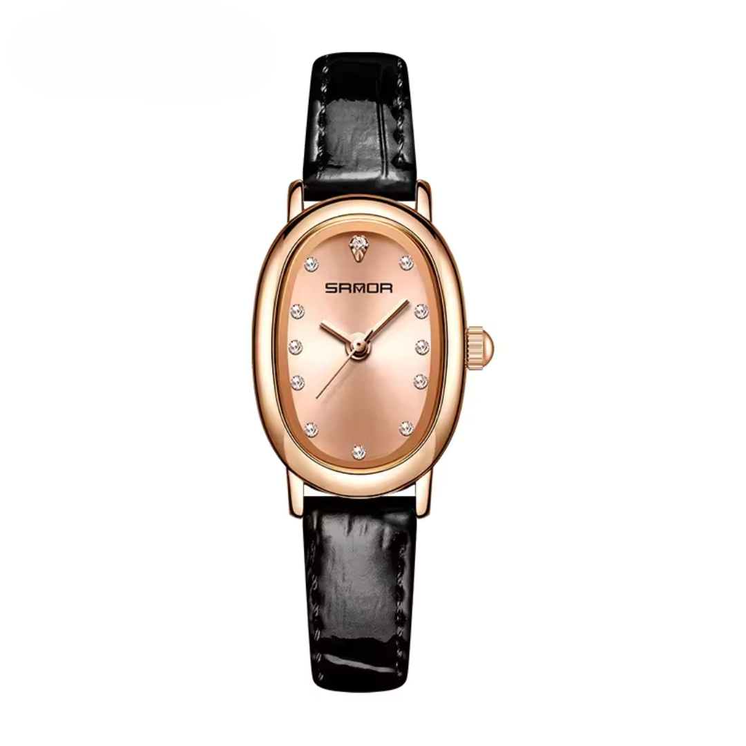 Elegant Vintage Oval Kvarts Ur