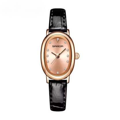 Elegant Vintage Oval Kvarts Ur