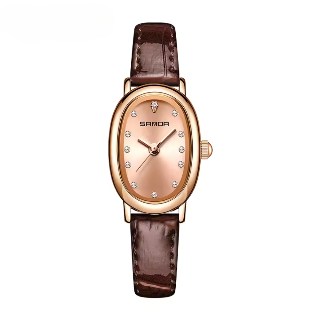 Elegant Vintage Oval Kvarts Ur