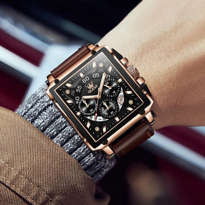 Mode Kvadrat Ur Chronograph