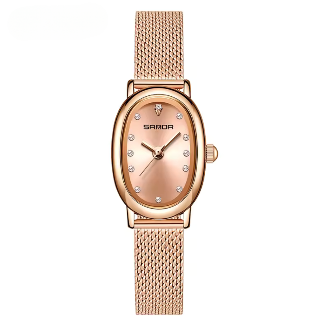 Elegant Vintage Oval Kvarts Ur