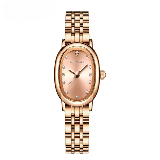 Elegant Vintage Oval Kvarts Ur