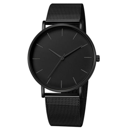 Minimalistisk Ur i Rustfrit Stål med Mesh Rem