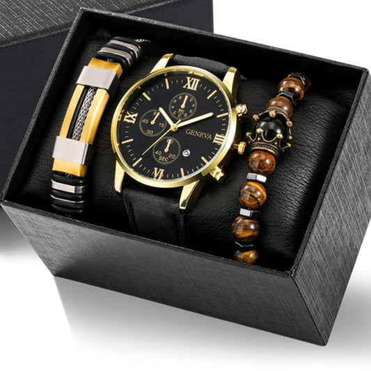 Signatur Quartz Læderur & Armbåndsæt