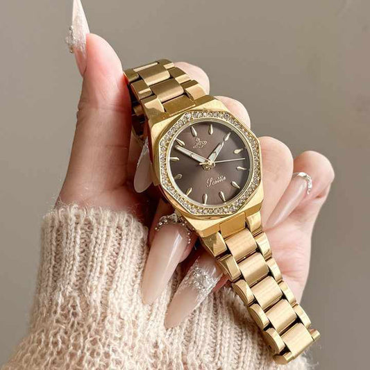 Rustfri Oktagonal Diamant Dainty Ur