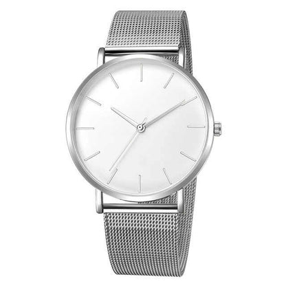 Minimalistisk Ur i Rustfrit Stål med Mesh Rem