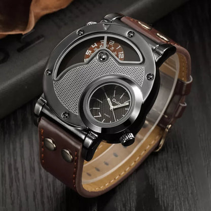 Luksus Dual Time Kvarts Ur