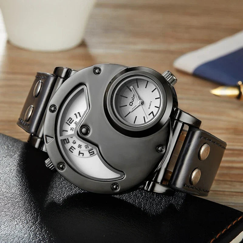 Luksus Dual Time Kvarts Ur
