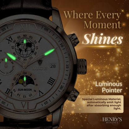 Premium Læderrem Chronograph Ur