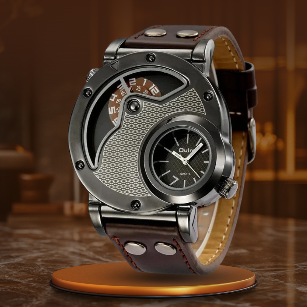 Luksus Dual Time Kvarts Ur