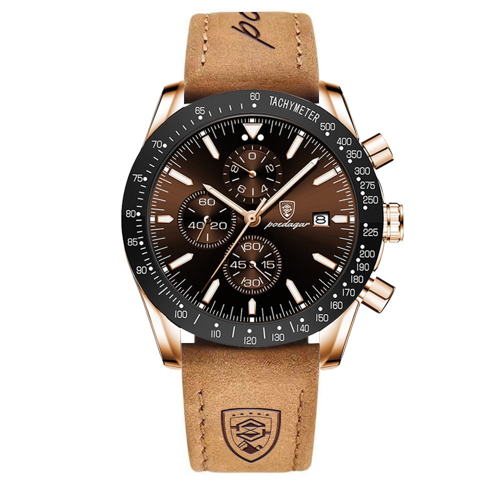 Lysende Dato Chronograph Ur