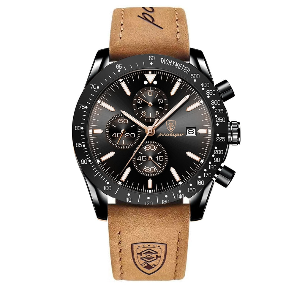Lysende Dato Chronograph Ur