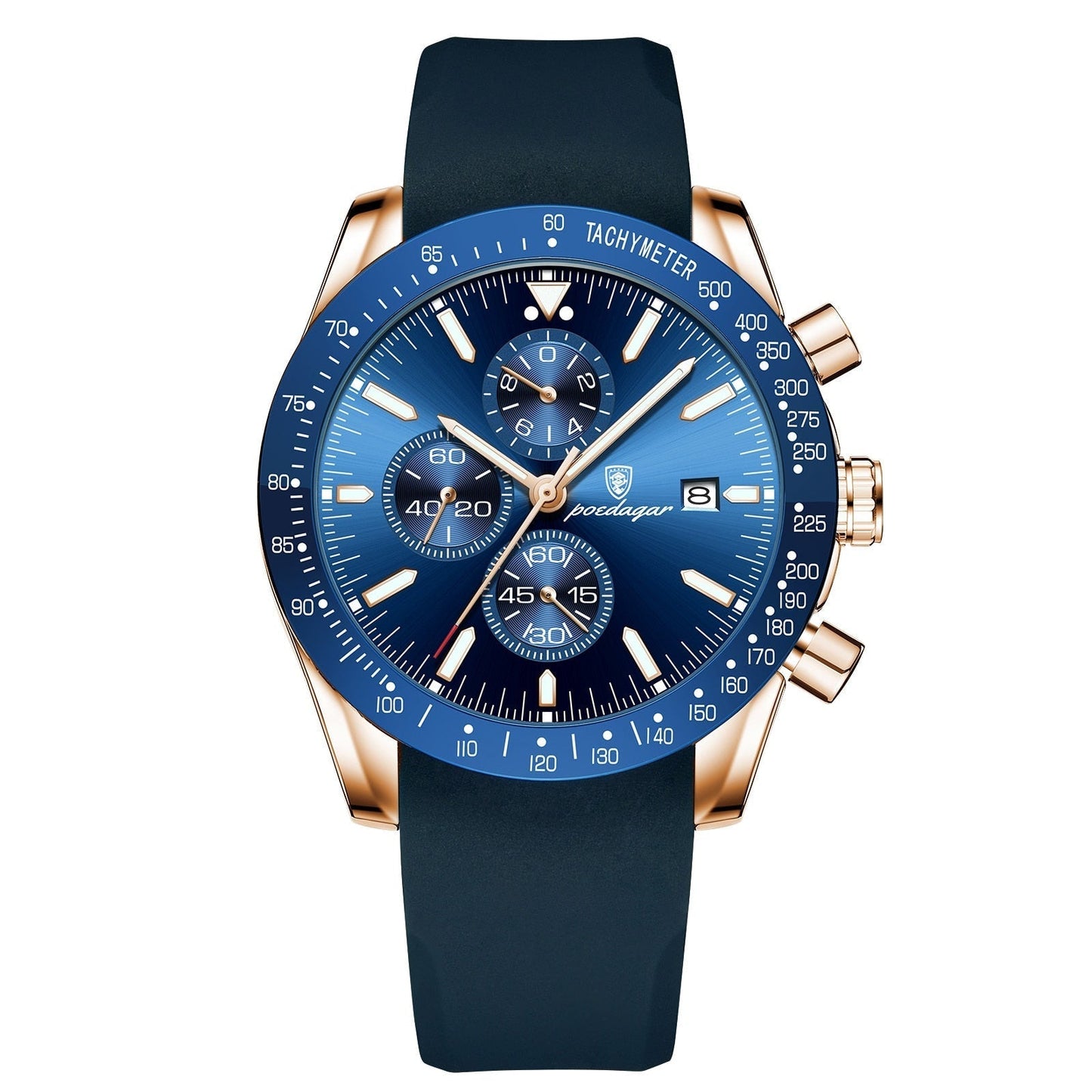 Lysende Dato Chronograph Ur