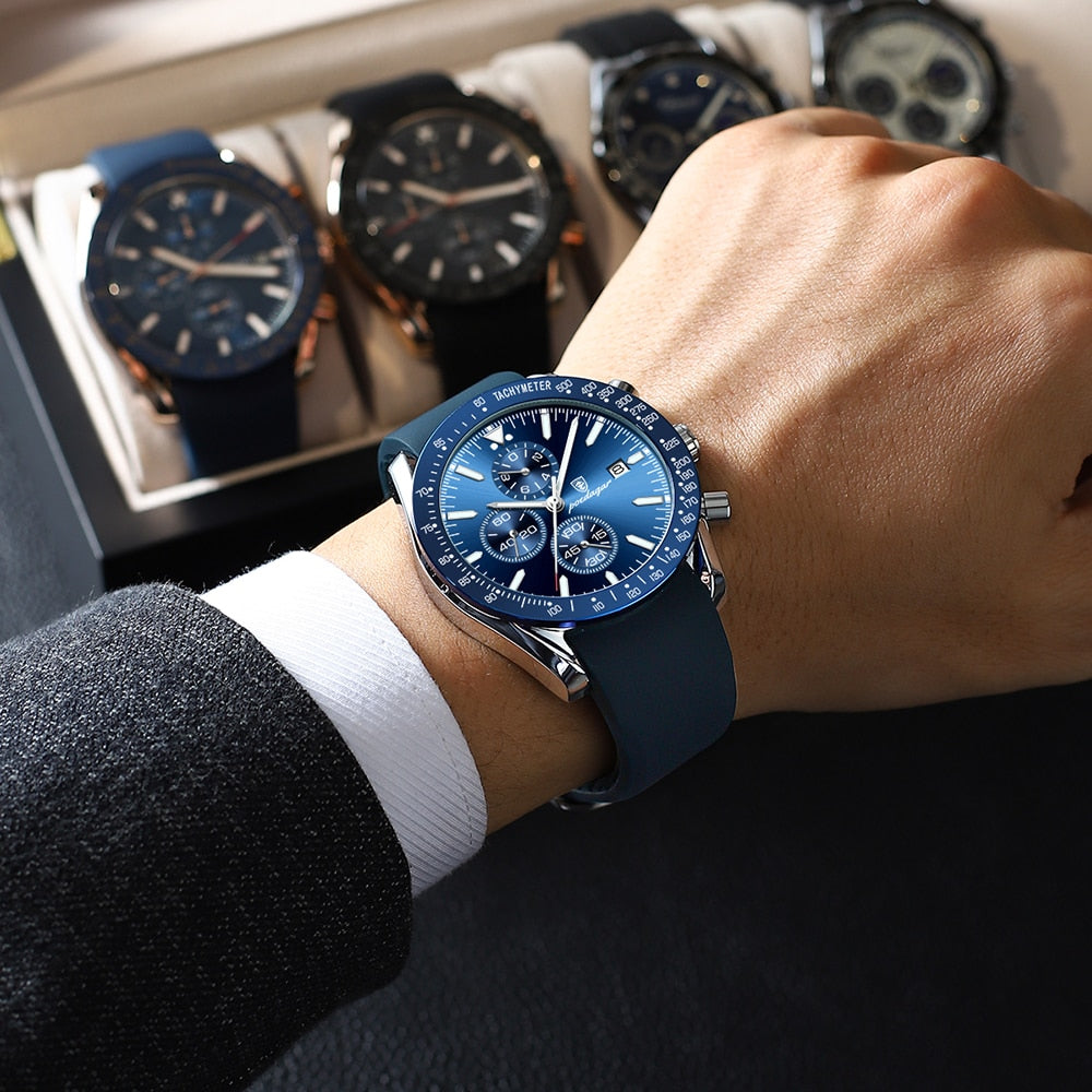Lysende Dato Chronograph Ur