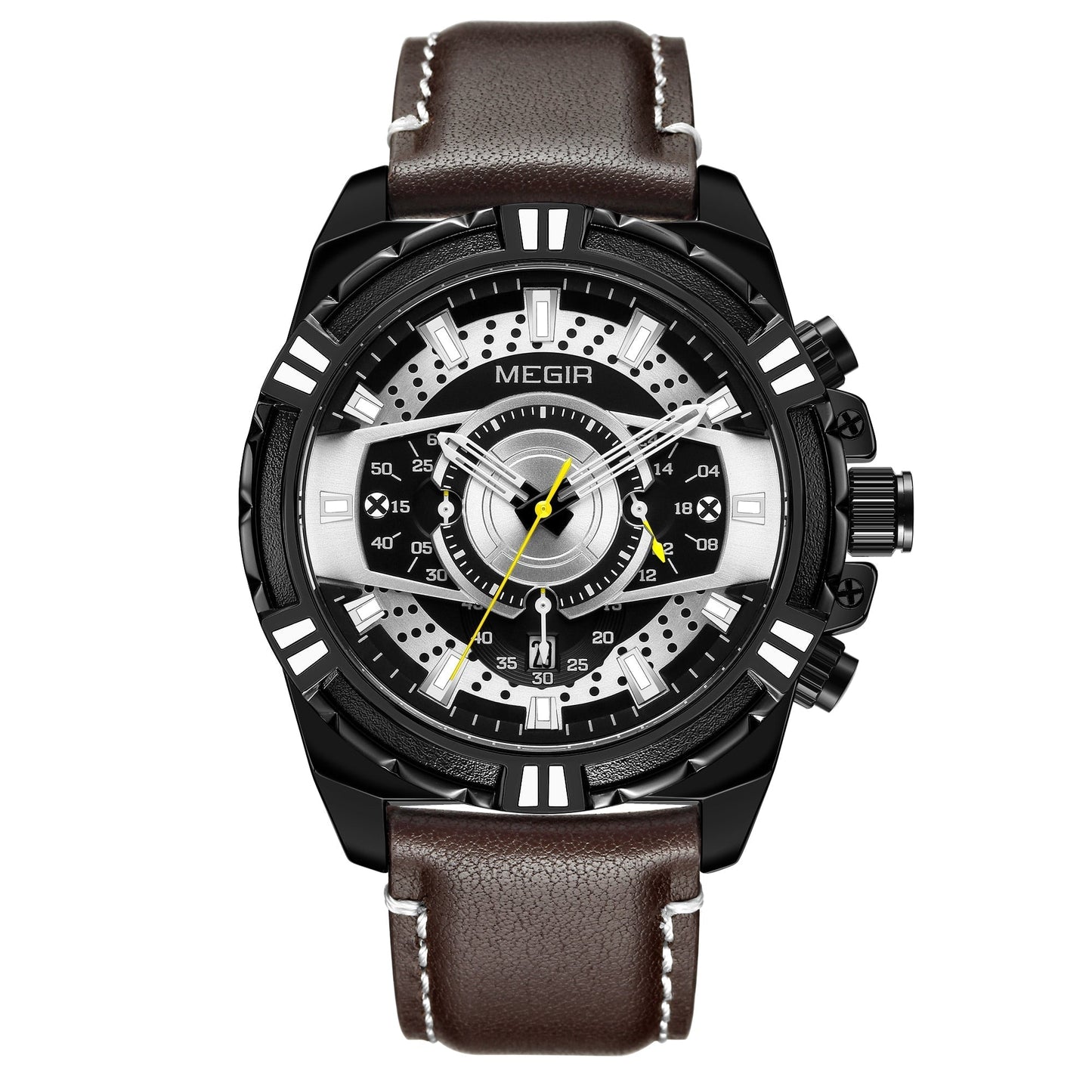 Luksus Kvarts Chronograph Militær Sport Læder Ur